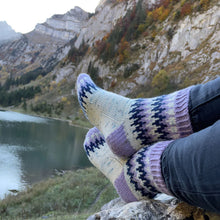Load image into Gallery viewer, Charming Colorwork Socks - Charlotte Stone