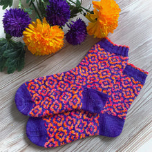 Load image into Gallery viewer, Charming Colorwork Socks - Charlotte Stone