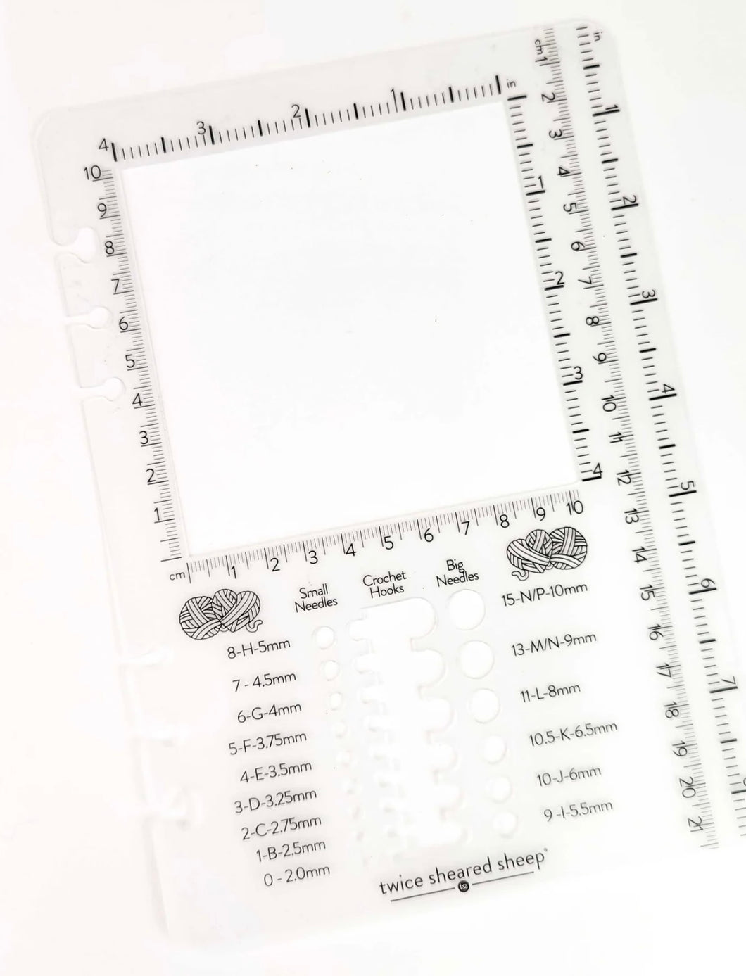 Sassy Ruler Twice Sheared Sheep - Swatch Gauge Ruler – Sassy Yarns
