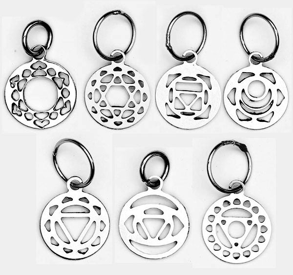 Stitch Markers -Sterling Silver Plated Chakra  - Knitter's Pride - Mindful Collection